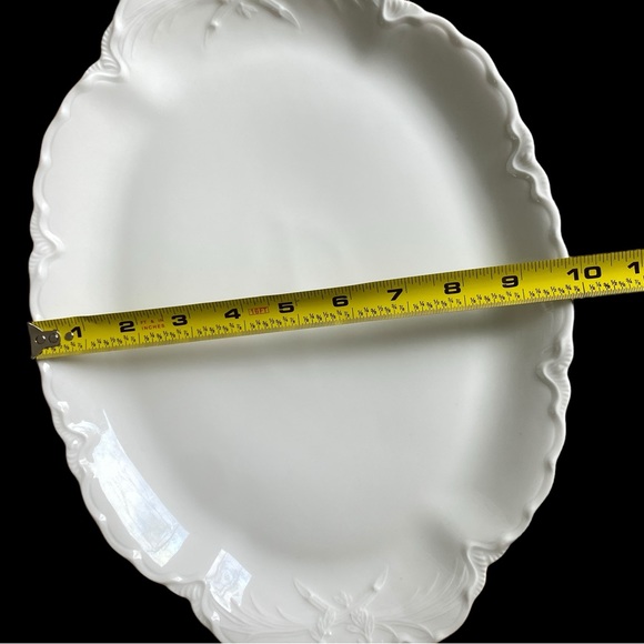 HAVILAND Vintage White Oval Platter With Scalloped Edge, Made in France - Picture 7 of 11